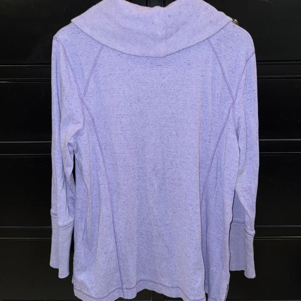 T by Talbots Pullover Sweatshirt Knit Cowlneck Heather Purple XL Cotton